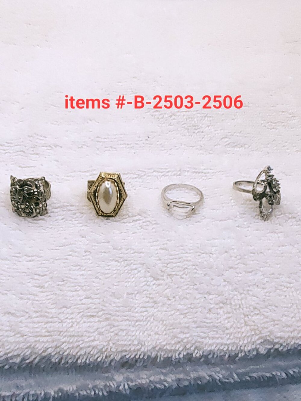 4 Rings , items # B-2503-2506,. wt.  20 grams.